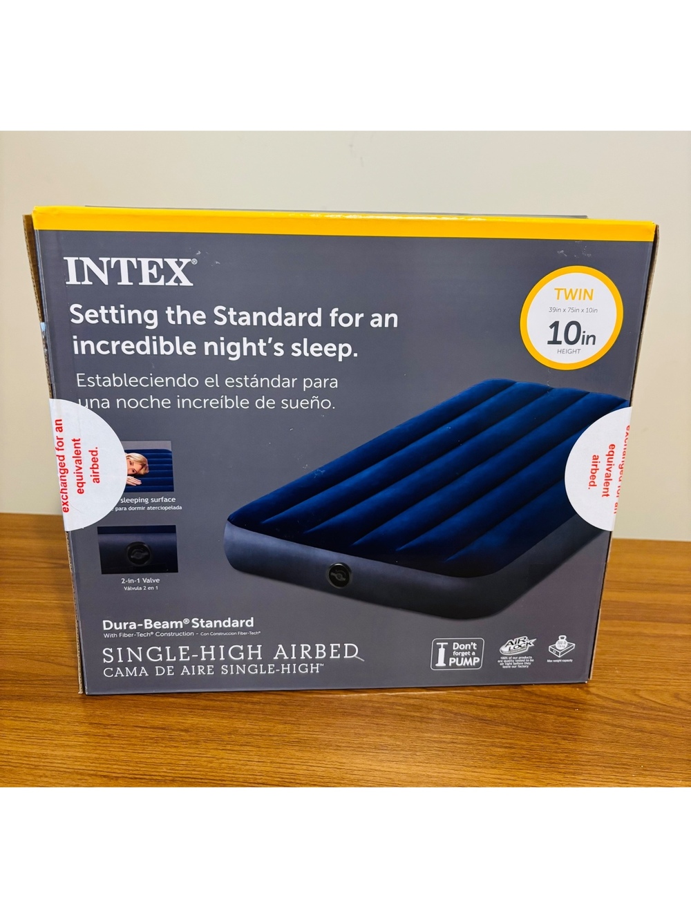 New In Box 10-Inch Twin 10in Single High Airbed Home Camping